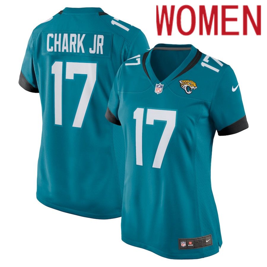 Women Jacksonville Jaguars 17 DJ Chark Jr. Nike Green Nike Game NFL Jersey